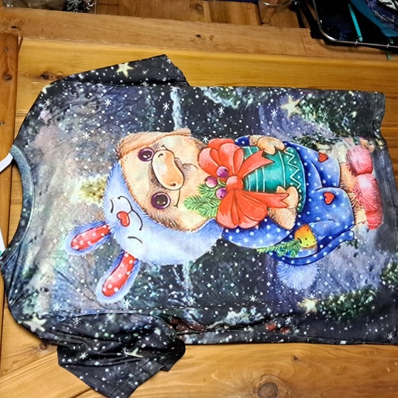 Christmas  pig tee ptp 23" L-XL/ BUNDLE ONLY 2or more items - Picture 2 of 2